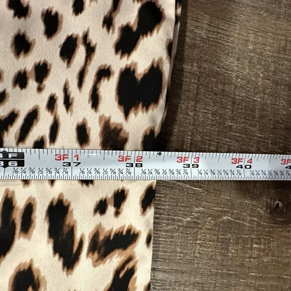 Victoria’s Secret Leopard  Print Silky Satin Drawstring Pajama Lounge Pants Sz L